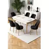 HANAH HOME Rasklopivi trpezarijski sto i stolice (7 delova) Nira White Gold Black