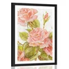Plakat s paspartujem vintage šopek vrtnic - 20x30 black