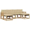 Set vanjskih sofa s jastukom 6 pcs Bijela i bež