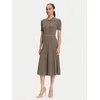 MICHAEL Michael Kors Pletena obleka FIT N FLARE mokka