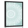 Plakat Mandala harmonije na modrem ozadju - 30x45 silver