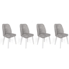 Conceptum Hypnose Set 4 trpezarijske stolice Alfa Sivo-Beli