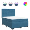 Vidaxl Box spring postelja z vzmetnico modra 160x200 cm žamet