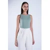 Trend Alacati Stili Ženska bluza bez rukava Alc-X13447, Okrugli izrez, Zelena