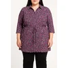 Plus size bluza s potiskom, vijola