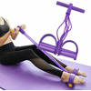 Netscroll Fitnes elastike za vadbo, 4-cevni pedalni trak za trebušnjake, raztezanje nog in vadbo moči – odporni trakovi z ročaji za trening rok, ramen, hrbta in celotnega telesa, PullStar