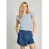 Pepe Jeans za ženske. PL506067 Vic majica modra (XS), Priložnostno, Bombaž, Kratek rokav
