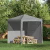Zid šatora za zabavu 2 pcs Svjetlosiva 200 x 195 cm PE i čelik