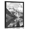 Plakat s paspartujem čudovita črnobela gorska pokrajina - 20x30 no frame