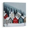 Božična slika zimska pravljica v gorah - 40x40