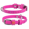 WAUDOG Ravna usnjena ovratnica roza barve s kristali 19-25 cm, širina: 9 mm roza