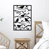 Opviq Zidna dekoracija Tree Branch Birds, 47x66 cm, 1.2 mm, Crna