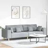 vidaXL Tkaninska sedežna z blazino Svetlo siva 208 cm blago