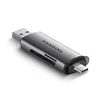 AXAGON CRE-SAC, USB3.2 Gen1 USB-C a USB externá čítačka kariet microSD/SD, podpora UHS-I