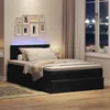 Otomanski krevet madracem i LED crna 120x190 cm baršun