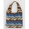 Blue Tomato Crochet Tote Bag blue wavy