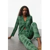 Trendyol Green 100% Cotton Plaid Knitted Pajama Set