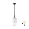 BRILAGI - LED luster na sajli RETRO GLASS 1xE27/60W/230V O 14 cm crna/bela