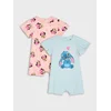 Sinsay - 2-pack pamučni rampers sa printom Minnie and Stitch - bledoplavo