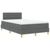 Vidaxl LED Box Spring Postelja Temno siva 120 x 190 cm blago