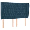 Vidaxl Vzglavje z ušesi temno modra 163x23x118/128 cm žamet