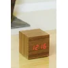 Digitalna ura GINGKO Cube Click Clock, budilka z alarmom, leseno ohišje, tikovina