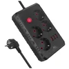Maclean podaljšek s 4 vtičnicami in 3 USB polnilci, 3m, črn, MCE393 B