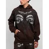 Affliction Collapse moški pulover s kapuco dk.brown lava wash
