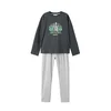 MANGO KIDS Pižama MINESUR pegasto siva/zelena/temno zelena