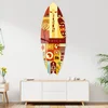 WallXpert dekorativna daska za surf od pleksiglasa Mvsf01M, šarena ilustracija sa simbolima Afrike, žirafom i slonom, 36 x 100 cm