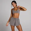 MP ženski športni modrček Tempo s prepletom na hrbtu - temno rjava - M