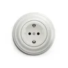 Reblig - Retro kućna utičnica sa ramom SCHUKO 230V/16A, keramička, bela