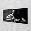 tulup.si Slika na steklu Ženska moški 100x50 cm 4 obešalnika
