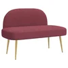 Vidaxl Oblazinjena klop z naslonom vinsko rdeča 110 x 60 x 76 cm