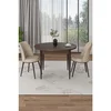 Hanah Home trpezarijski set Tor, sto i 2 stolice, ploča u dekoru drveta Baroque, krem tkanina Babyface