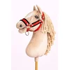 BB Nastavljiva ovratnica za konje Hobby Horse A3 rdeča s črnim krznom