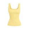 PANTHEROAR Top Caro Neck Sleeveless Top pastelno rumena
