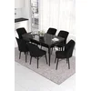 Hanah Home Set Trpezarijski sto i 6 stolica Eva, Crni
