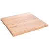 Vidaxl Stenska polica svetlo rjava 40x40x2 cm trdna hrastovina