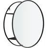 shumee Stensko ogledalo LOFT ROUND s policami