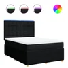 Vidaxl Box spring postelja z vzmetnico črna 160x200 cm blago