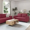 vidaXL 2-delni komplet sedežne garniture z blazinami vinsko rdeča tkanina