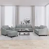 4-dijelni set sofa s jastucima svjetlosivi od tkanine