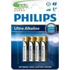 Philips LR03E4B/10 - Alkalna AAA baterija ULTRA ALKALINE 1,5V 1250mAh, 4 kom