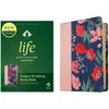 NLT Life Application Study Bible, Third Edition (Red Letter, Leatherlike, Pink Evening Bloom)