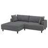 UPPAKRA Modularna sofa trosed, s lenjivcem, levo/Johanneshov tamnosiva