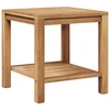 Vidaxl Klubska miza s polico Rjava 45 x 45 x 45 cm Trden tikov les