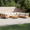 9-dijelna set vrtnih sofa s jastucima masivno bagremovo drvo