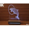 Black Cut 3D Lampa sa 9 različitih boja i daljinskim upravljačem - Delfin ( A003 )