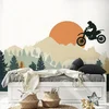 Samolepilna tapeta motokros skok v gorah - 196x132
